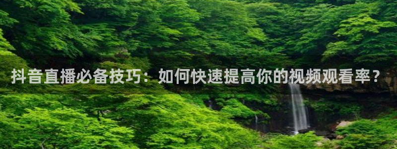 球神直播体育免费观看：抖音直播必备技巧：如何快速提高你的视频观看率？